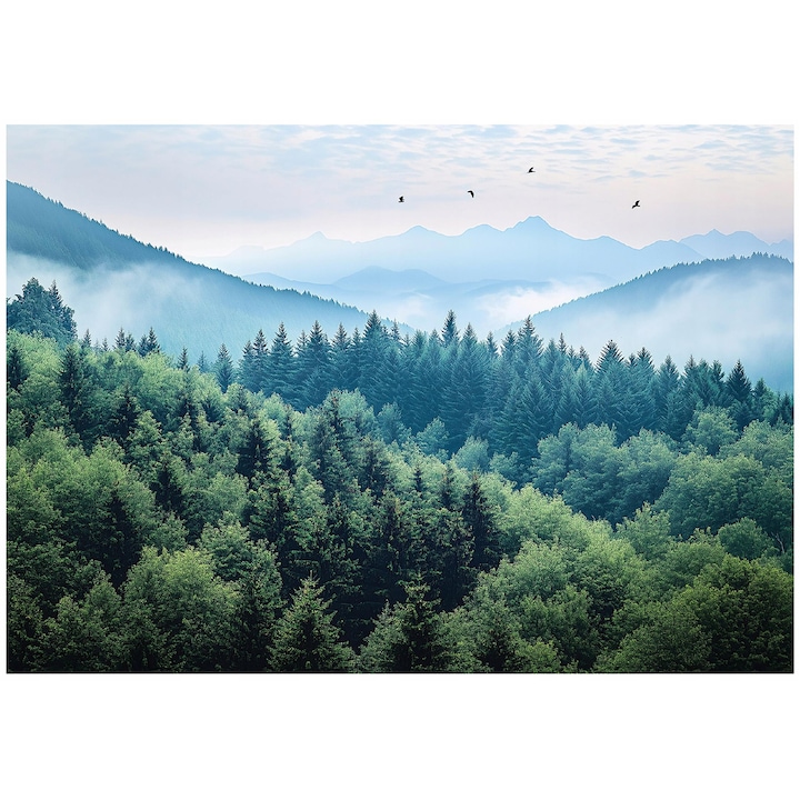 3D fotótapéta, erdő, hegyek, természet, modern, falra, szobába, tapéta, nappaliba, fal, dekoráció, 200x140 cm, 15630VX4