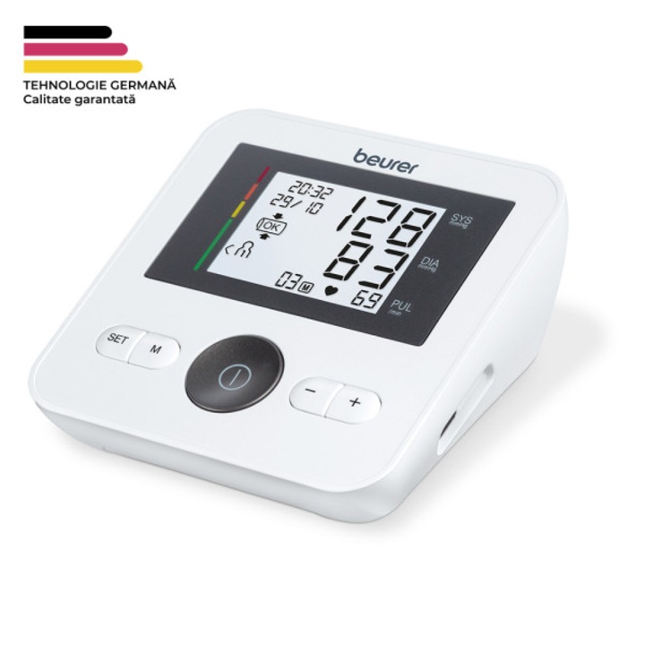 Апарат за кръвно налягане Beurer BM27+, откриване на аритмия, потребителска памет, 112x110x53 мм