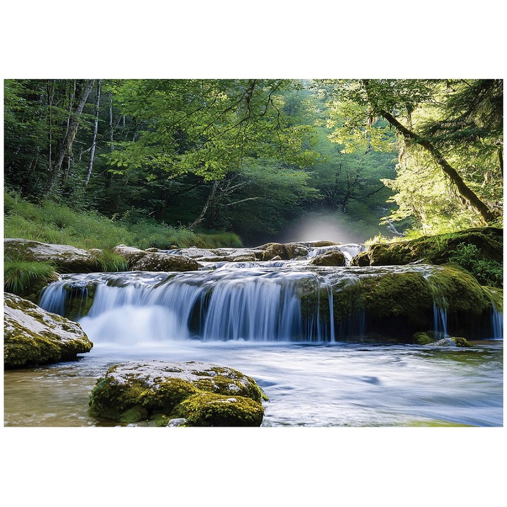 Fototapet 3d, padure, cascada, natura, modern, pentru perete, pentru camera, tapet, pentru living, perete, decorare, 400x280 cm, 15631VX8