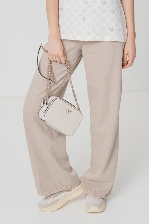 GUESS, Blugi cu croiala ampla si buzunare, Bej deschis