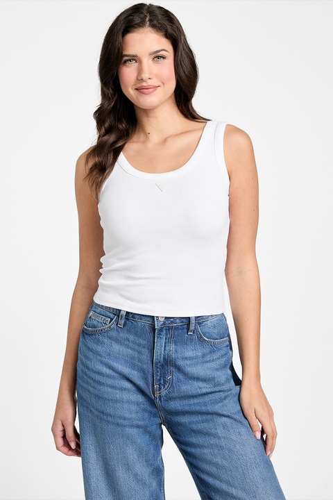 GUESS, Топ с лого, Бял, L