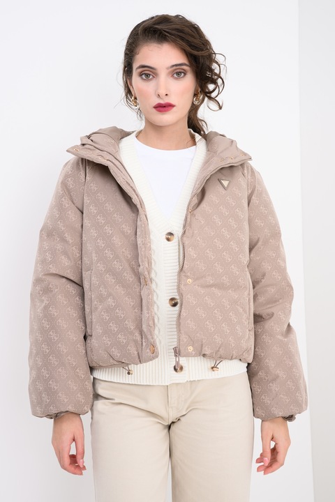 GUESS, Geaca lejera cu gluga, Maro deschis