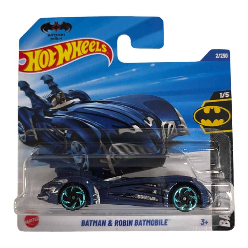 Masinuta metalica Hot Wheels Batman Robin Batmobile Albastru 1:64
