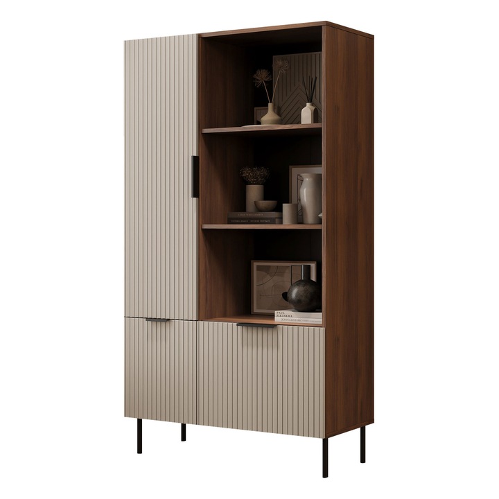 Vitrina Seretio SR04, MIRJAN 24, nuc warmia / casmir, 42x90x166 cm