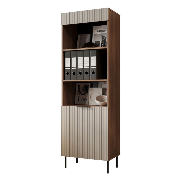 Vitrina Seretio SR03, MIRJAN 24, nuc warmia / casmir, 42x60x185 cm