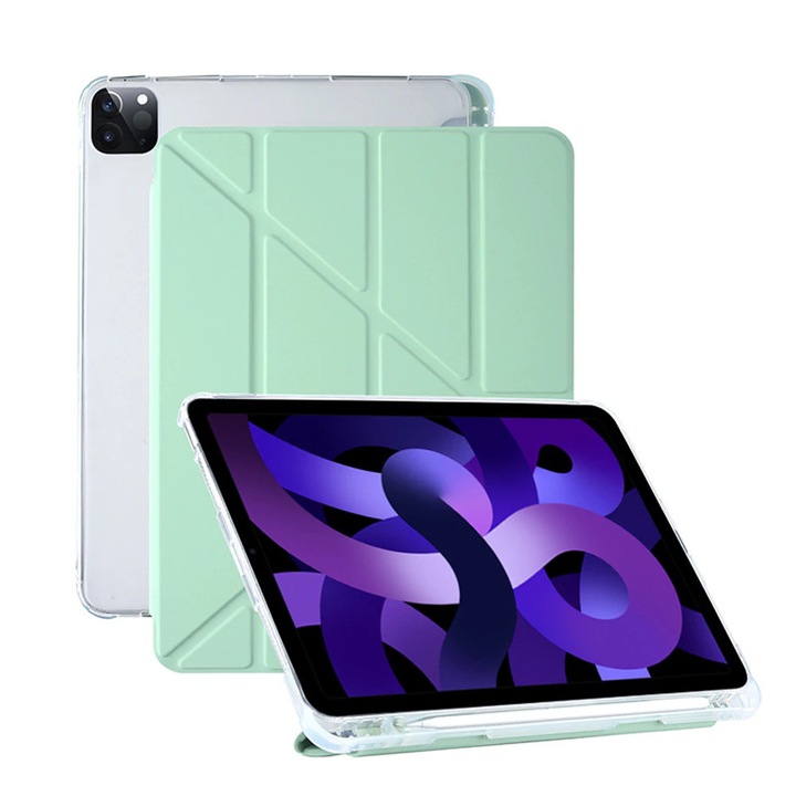 Husa Sigloo pentru Apple iPad Mini 7/6 (2024/2021), 8.3", Protectie Completa, Suport origami, Suport SmartPen, Verde