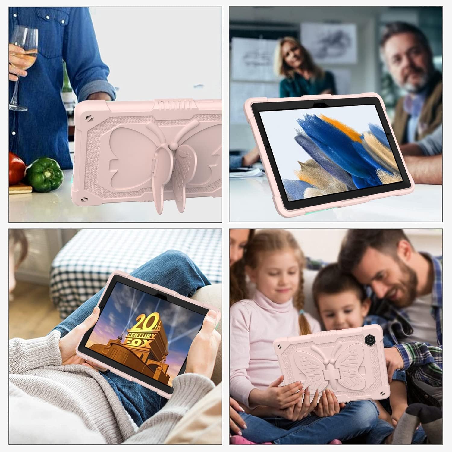 Husa premium Sigloo pentru Apple iPad Mini 7/6 (2024/2021), 8.3", Protectie Completa, Suport Creion, Stand Fluture, Curea Umar, Anti-Soc, Roz