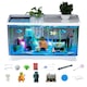 Acvariu desktop Golxmse, cu lumina LED colorata, 10 accesorii, 30.5x18.5x18.5cm, alb