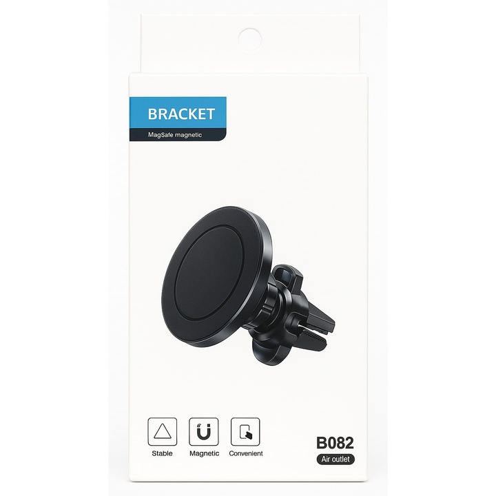 Suport Magnetic Bracket, Car Holder, Silicon+Magnet, Smart Phone, Stabil Si Ajustabil 360 Grade