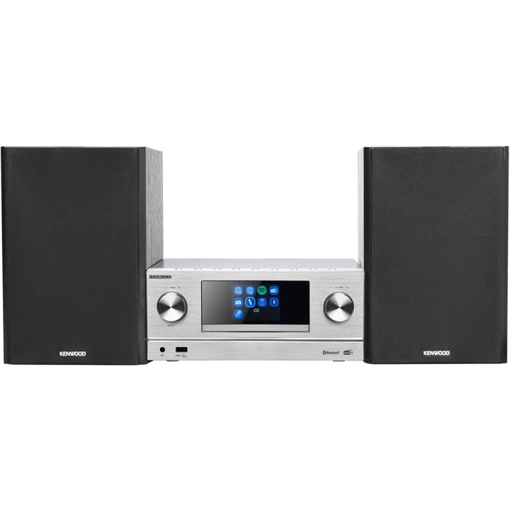 Аудио система Kenwood M-9000S-S, 100W, Wi-Fi, Bluetooth, DAB+, CD, 200x115x260 мм