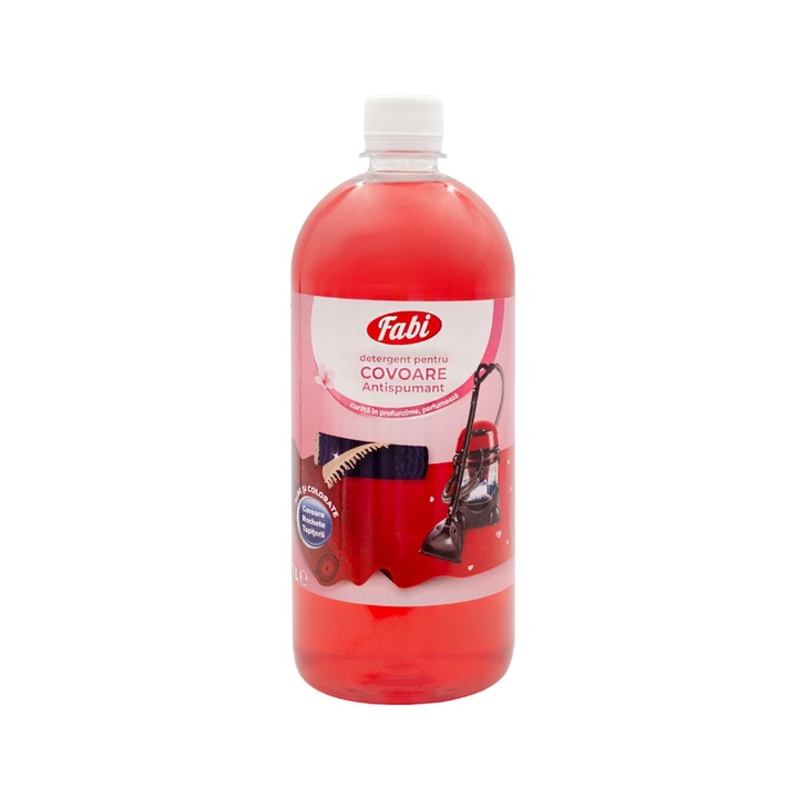 Detergent profesional pentru covor si mocheta, Fabi, 1L, antispumant, pentru aspiratoare cu injectie-extractie