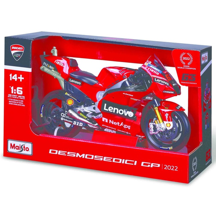Играчка мотоциклет Maisto Ducati, мащаб 1:6, за момчета, 14+ години