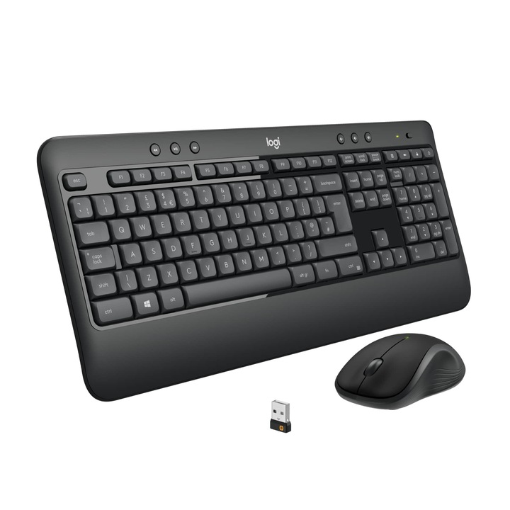 Комплект клавиатура и мишка Logitech MK540 Advanced, черен, безжичен, 3 бутона, 457x193x24 мм