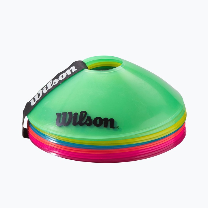 Комплект тренировъчни конуси Wilson Mark Cones от 12 броя, цветни, 5.5x18 см, OS