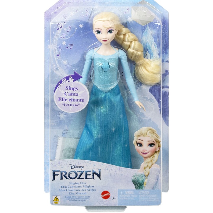 Disney Jégvarázs baba, Elsa, 29 cm, hanghatással, elemek mellékelve