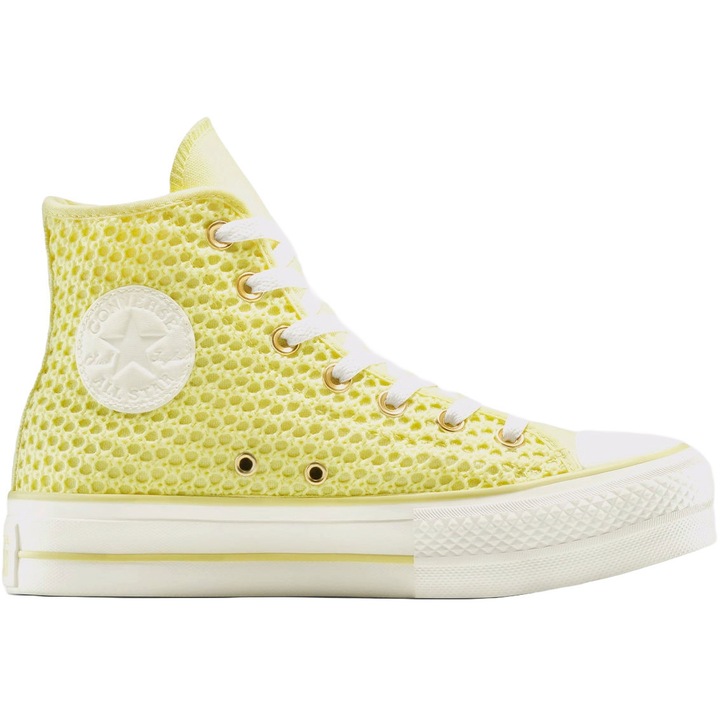 Tenisi Converse Chuck Taylor All Star cu platforma ridicata din tricot, Galben
