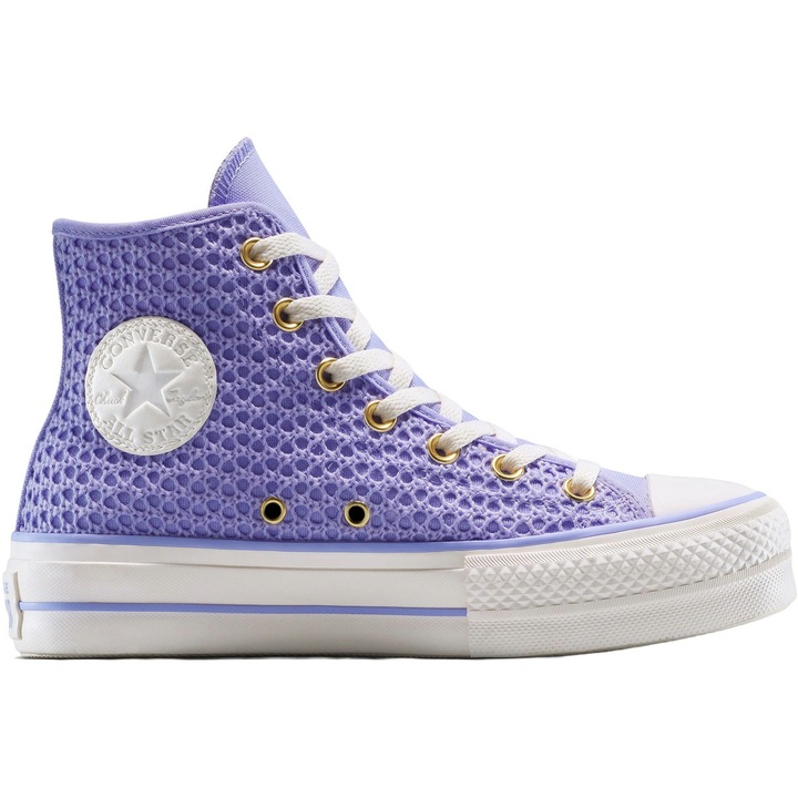 Tenisi Converse Chuck Taylor All Star cu platforma ridicata din tricot, Albastru