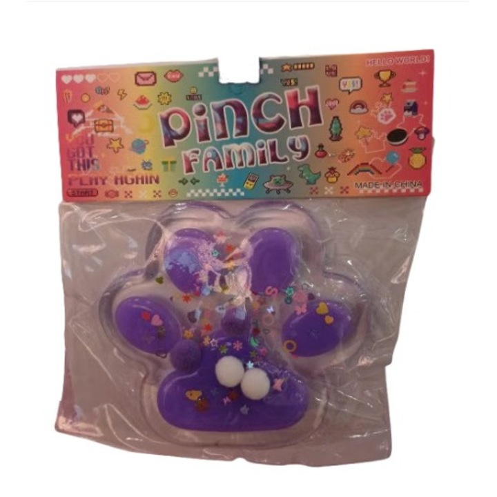 Jucarie squishy moale, cu textura de revenire lenta, labuta de pisica mov, PICCGROVE®