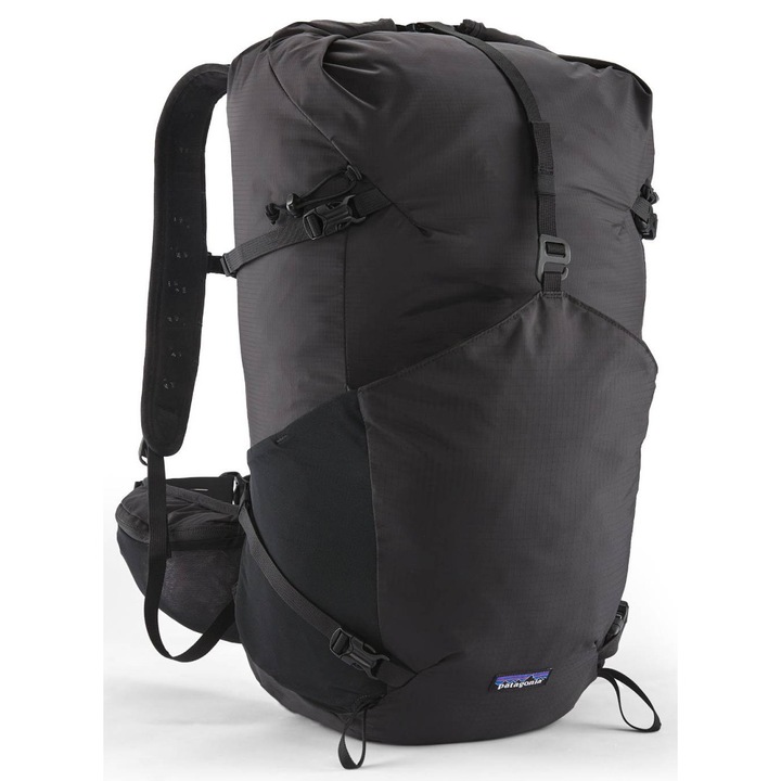 Rucsac turistic Patagonia Terravia Pack 36 l, negru, capacitate ajustabila, compatibil cu sistem de hidratare