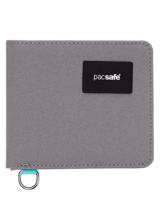 Мъжки портфейл Pacsafe RFIDsafe Bifold, технология против кражба, 3 отделения за карти, цвят камък, размери 9x10.5x1см