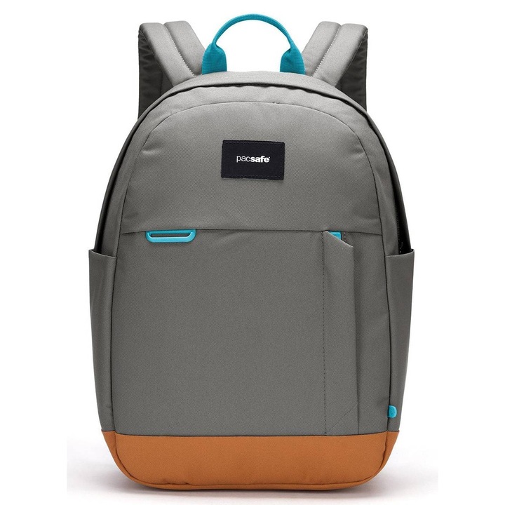 Pacsafe Go 15 l-es városi hátizsák, anti-kraddziez, vízálló, 13"-os laptophoz, 36,5x25x13cm, szürke