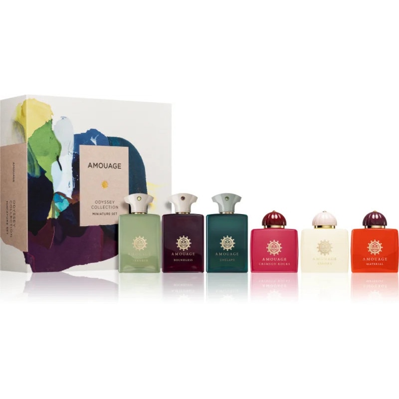 Set miniaturi parfumuri unisex Amouage Odyssey Collection, 6 x 7,5