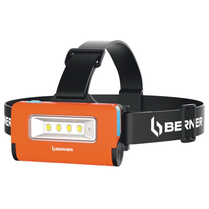 LED челник 2 в 1 Berner, 250 лумена, USB-C, 90x93мм, преносим, водоустойчив IP65