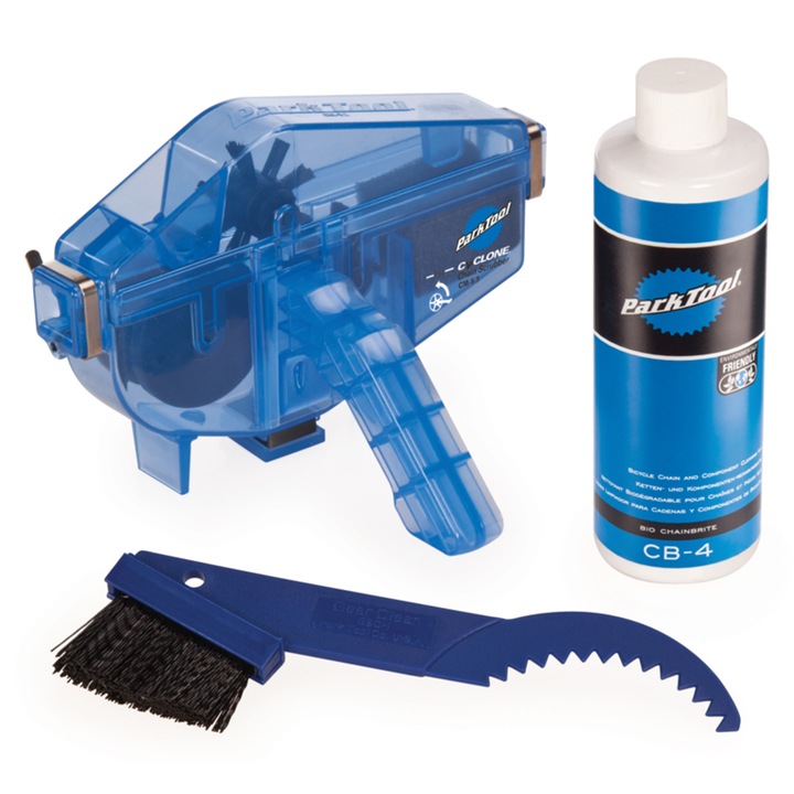 Set de curatare Park Tool CG-2.4, 4 perii, detartrant biodegradabil, compatibil cu toate lanturile