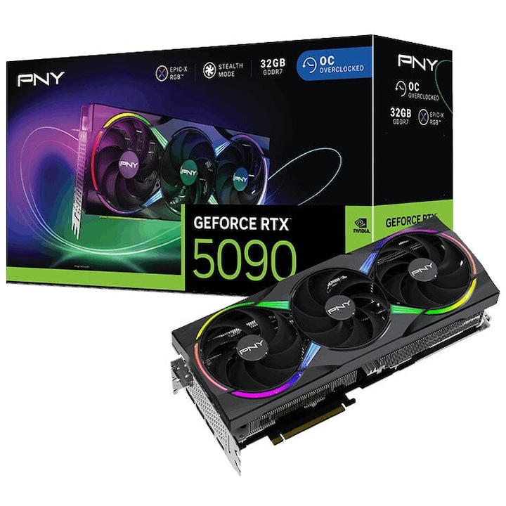 Графична карта GeForce RTX 5090, 32GB GDDR7, 512-битова, активна, черна, 328.7x70x137.7 мм