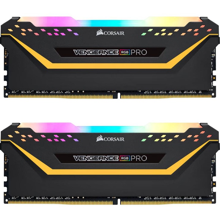 Памет Corsair Vengeance PRO RGB TUF Black 32GB(2x16GB) DDR4 PC4-25600 3200MHz CL16 CMW32GX4M2E3200C16-TUF