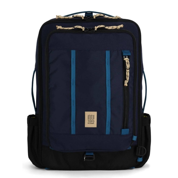 Topo Designs Global Travel Bag 30 l-es utazóhátizsák, 3 hordozási móddal, bővíthető, sötétkék