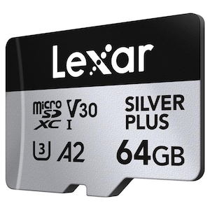 Card memorie Lexar SILVER PLUS microSDXC UHS-I 64GB, 205MB/s, 150MB/s, 4K