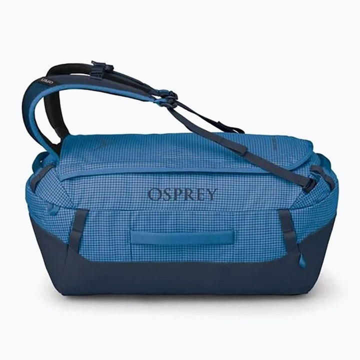 Пътна чанта Osprey Transporter Duffel 40L, синя, размери 53x32x31см, рециклиран материал