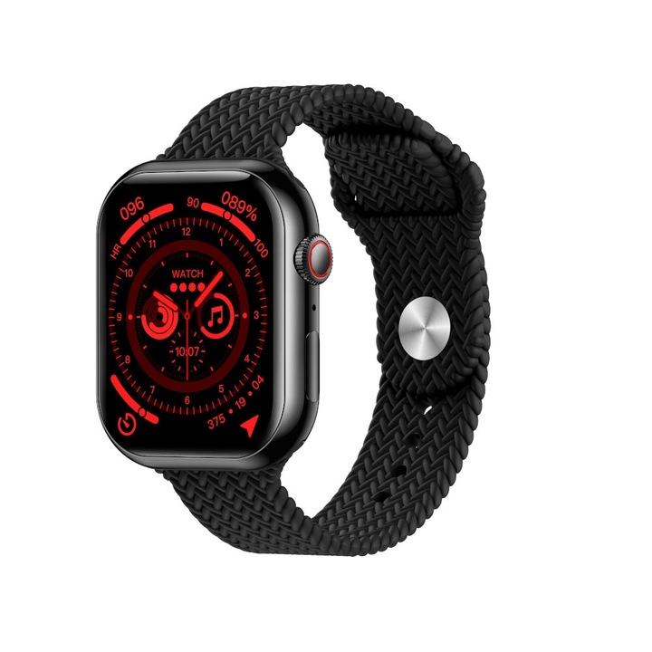 Смарт часовник, Yaxo, TACOMA, сензорен екран, черен, 260x47.5x13 мм, комплект с кабел за зареждане и допълнителна каишка