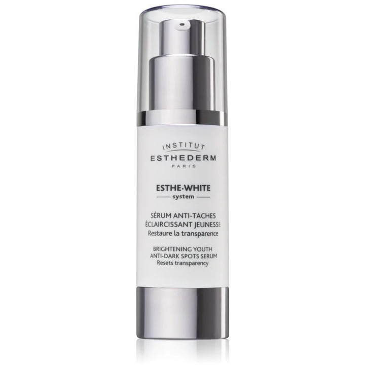 Institut Esthederm Esthe White ragyogást fokozó bőrszérum, 30ml, kiegyenlíti a bőrtónust, pattanások ellen