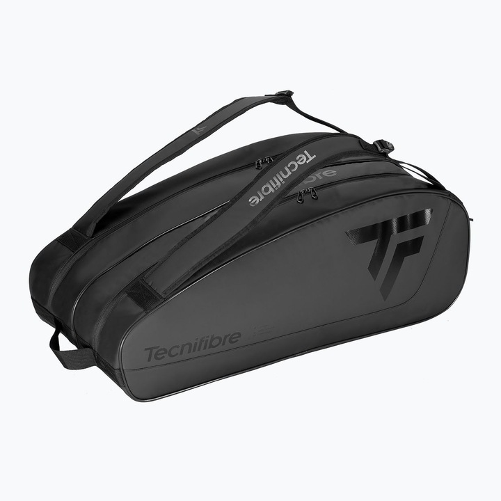 Geanta tenis Tecnifibre Tour Endurance 12R, neagra, 2 compartimente, 75x28x34.5cm