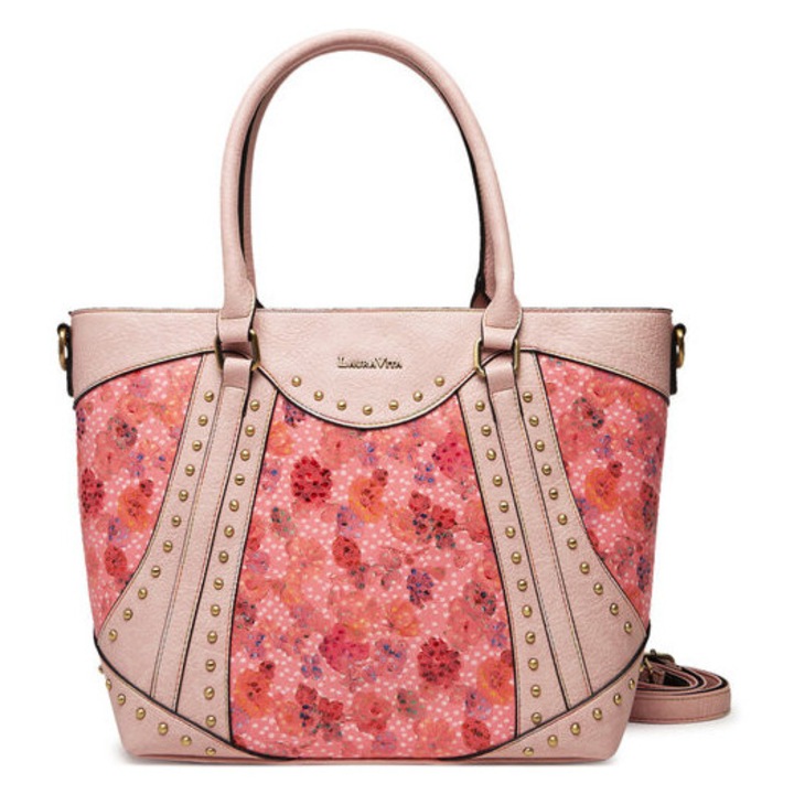 Laura Vita Amber 02 női táska, rózsaszín, 40x29x11cm, egy rekesszel, állítható pánttal