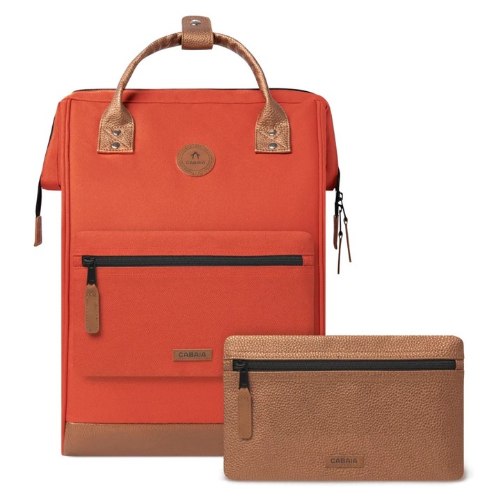 Ghiozdan Cabaia Adventurer Maxi, terracotta, 29x46x17cm, 25L, cu buzunare pentru laptop si tableta