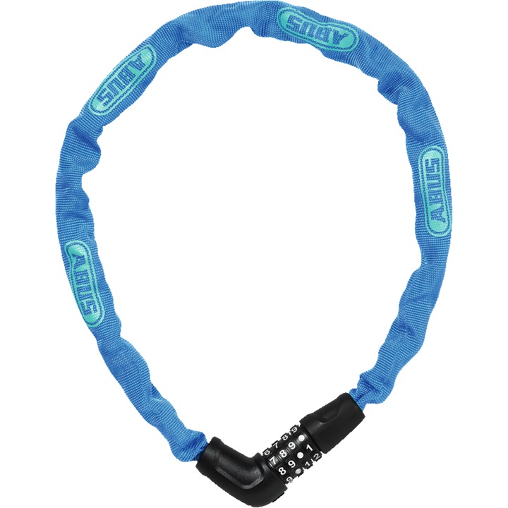 Lant antifurt bicicleta ABUS Steel-O-Chain 5805C, 5mm, alb-albastru, 75cm, fara montaj