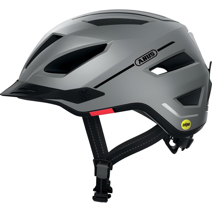 ABUS Pedelec 2.0 védősisak, MIPS, ezüst, L méret, városi kerékpárokhoz