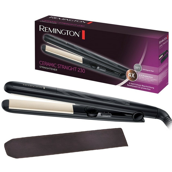 Преса за коса Remington Ceramic Straight 230 S3500, 230°C, керамично-турмалинова, черна