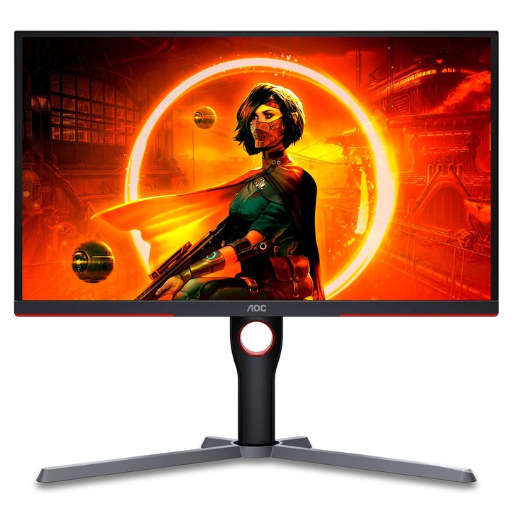 AOC monitor, 27"-os 4K IPS 160Hz 1ms, fekete-piros