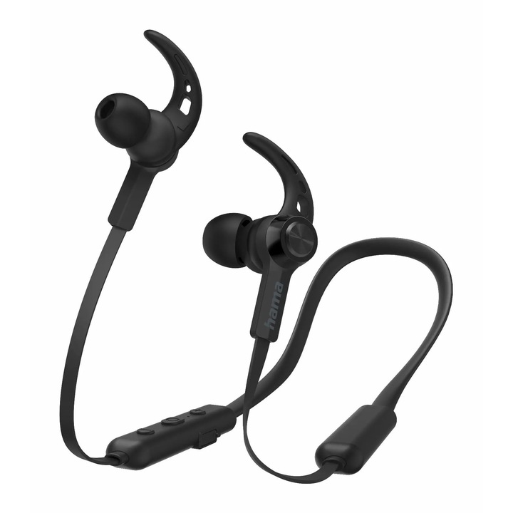 Casti wireless Hama Freedom Neck II, Bluetooth 5.3, 12h autonomie, negru