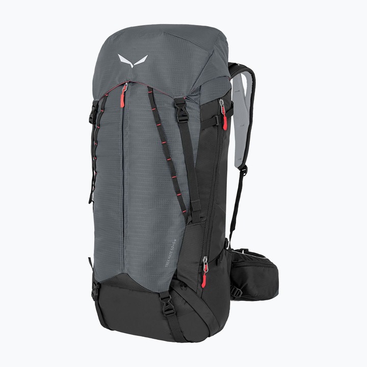 Rucsac trekking femei Salewa Trek Mate 50+5 l, gri, 74x32x18cm, sistem DRY BACK AIR, impermeabil