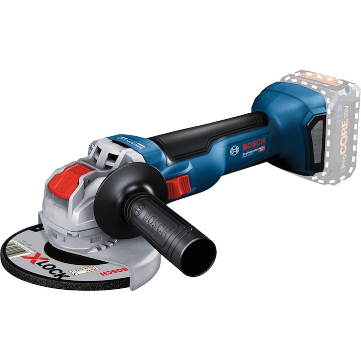 Polizor unghiular Bosch GWX 18V-10, sistem X-Lock, motor fara perii, 125mm, alimentare cu acumulator 18V