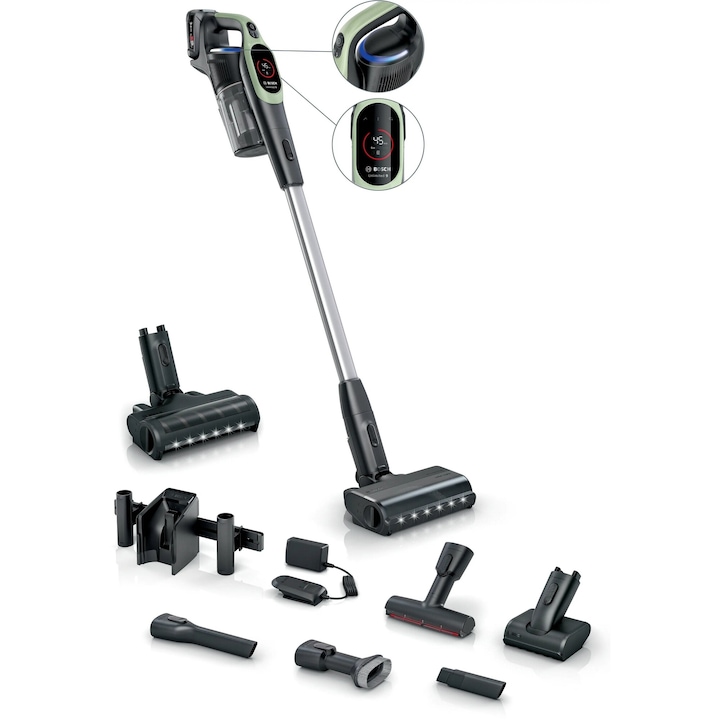 Прахосмукачка Bosch Unlimited 9 BCS931TQC, 3 нива на мощност, батерия, 60 минути автономност, капацитет 0,4 л, 18 V