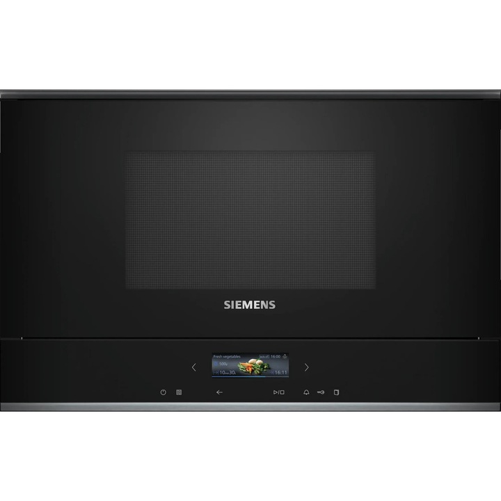 Микровълнова фурна Siemens BF722L1B1, 1220W, 5 нива на мощност, система cookControl, неръждаема стомана