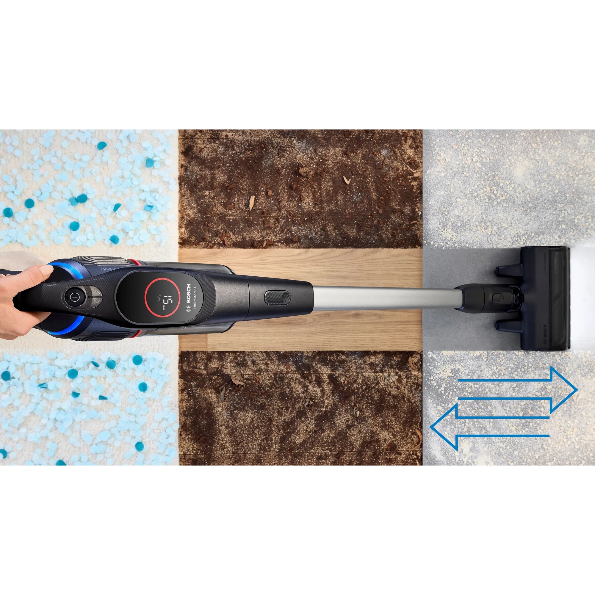 Aspirator fara fir Bosch Unlimited 9, 18V, 60 min autonomie, negru, 3.3 kg