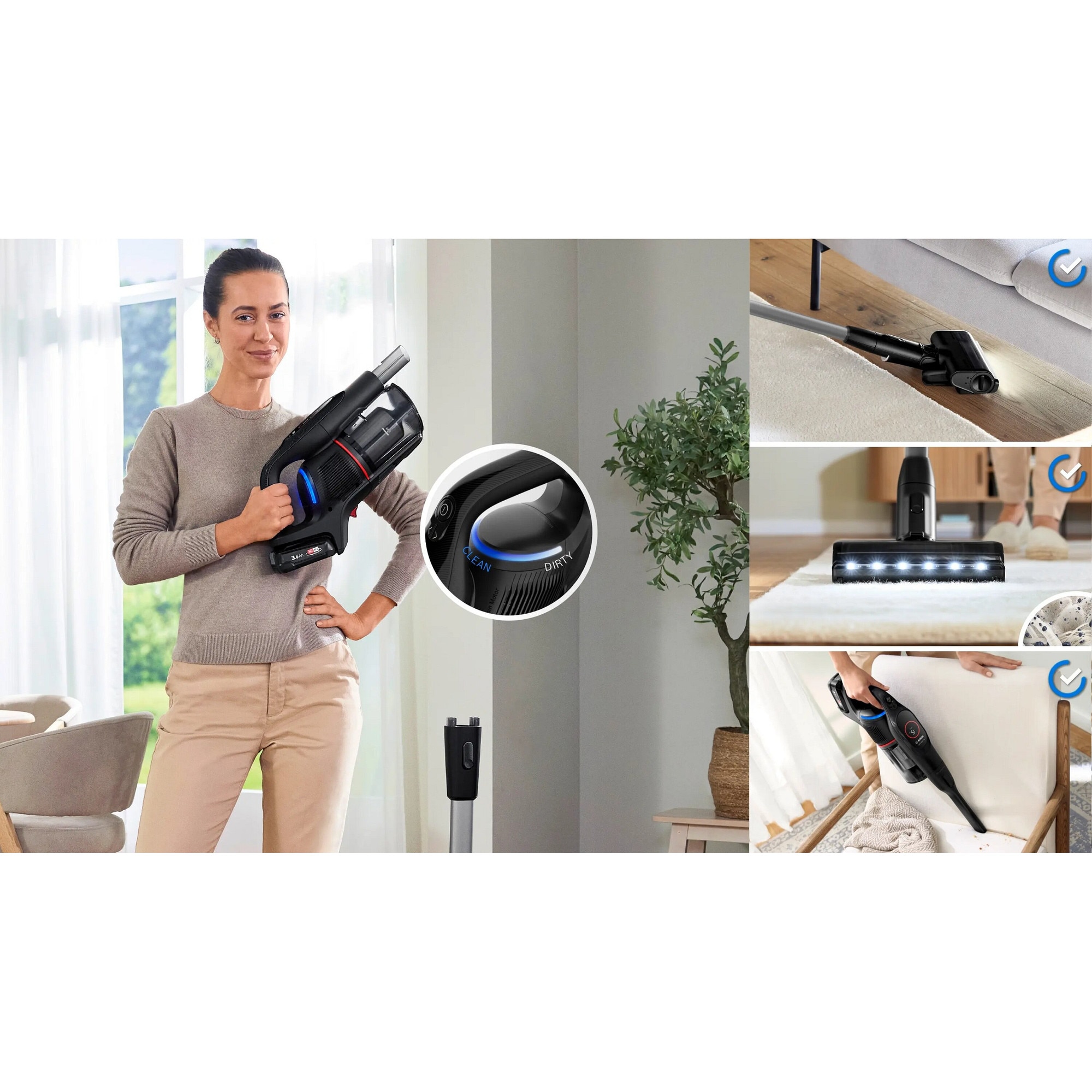 Aspirator fara fir Bosch Unlimited 9, 18V, 60 min autonomie, negru, 3.3 kg