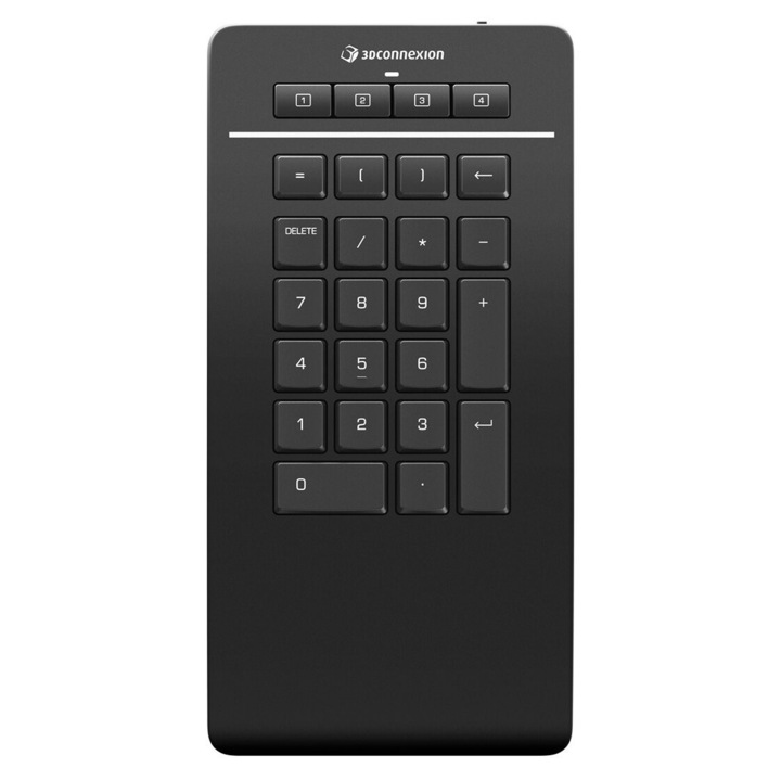 3Dconnexion цифрова клавиатура, черна, 16x114x229 мм, безжична, с програмируеми клавиши